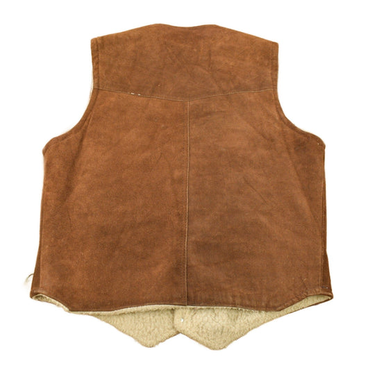 Vintage 1980s Texco Sherpa Lined Denim Button Up Vest Men's Large from propervintagecanada
