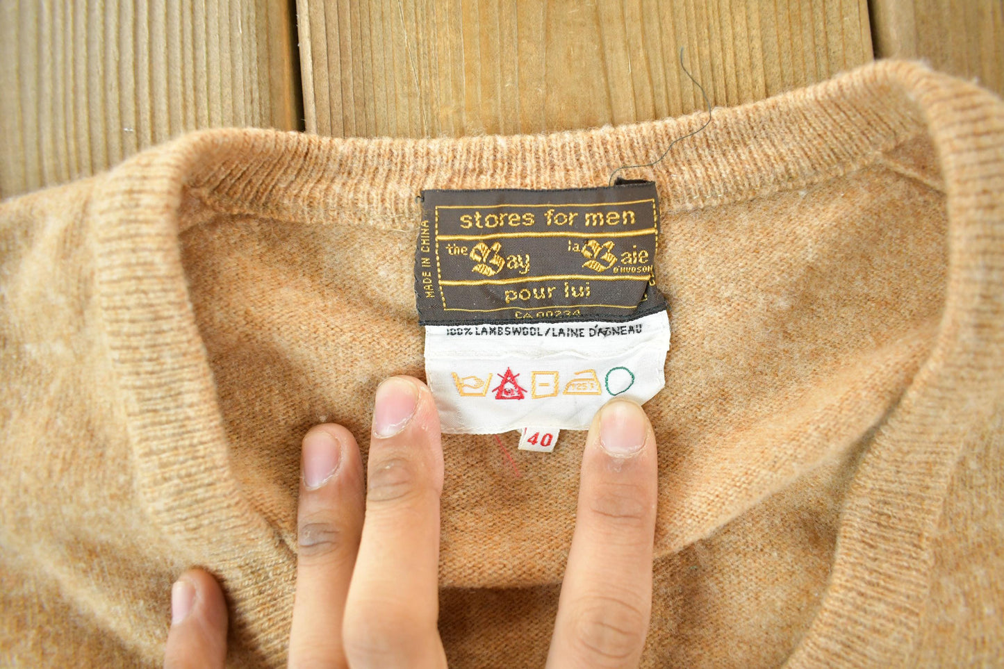 Vintage 1980s The Bay Knit Wool Pullover Sweater Men's Medium from propervintagecanada