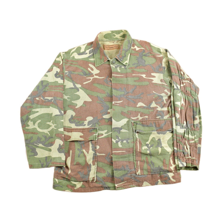 Vintage 1980s The Camo Clan Woodland Camo Button Up Shirt Men's XL from propervintagecanada