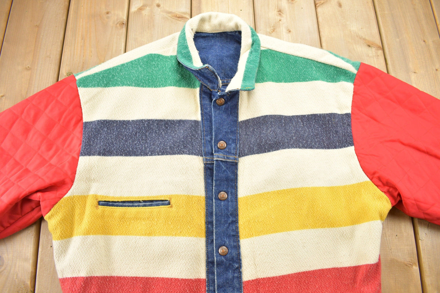 Vintage 1980s The Hudsons Bay Levi's Reversible Jean Jacket Men's Large from propervintagecanada