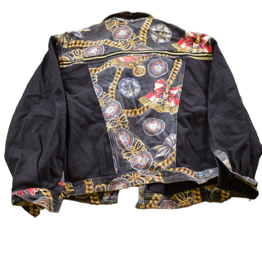 Vintage 1980s The La Costa Spa Jewelry Graphic Denim Jean Jacket Women's M from propervintagecanada
