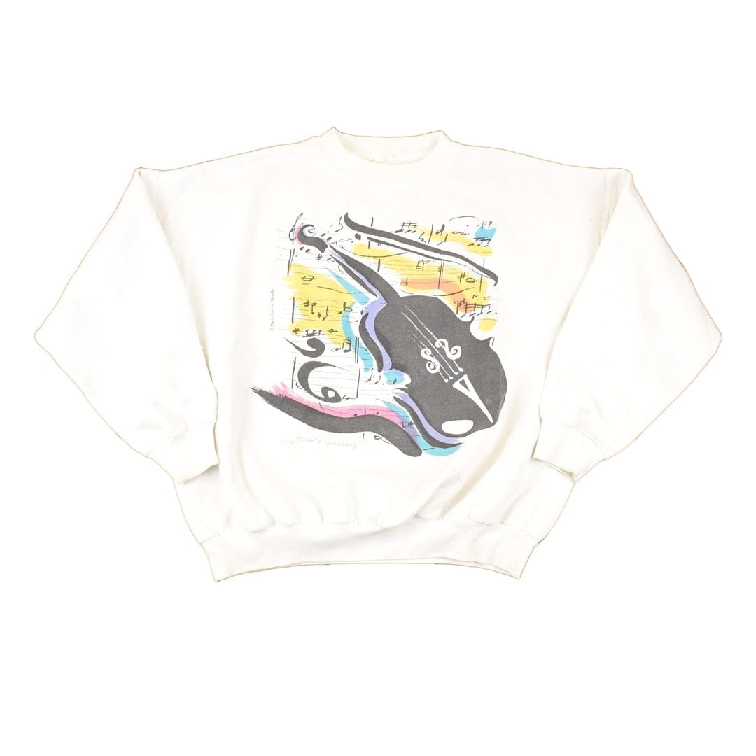 Vintage 1980s The Toronto Symphony Graphic Print Violin Crewneck Sweatshirt Women's XL from propervintagecanada