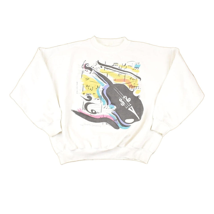 Vintage 1980s The Toronto Symphony Graphic Print Violin Crewneck Sweatshirt Women's XL from propervintagecanada