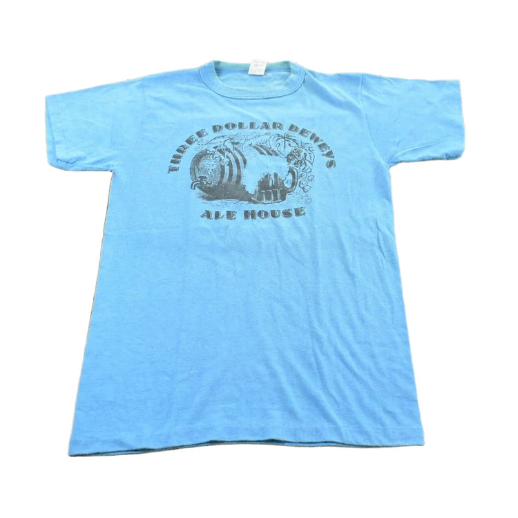 Vintage 1980s Three Dollar Deweys Ale House Souvenir T-Shirt Made In USA Mens XS from propervintagecanada
