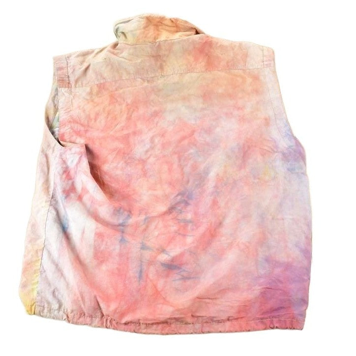 Vintage 1980s Tie Dye Funky Abstract Print Lined Fisherman's Vest Mens XXL from propervintagecanada