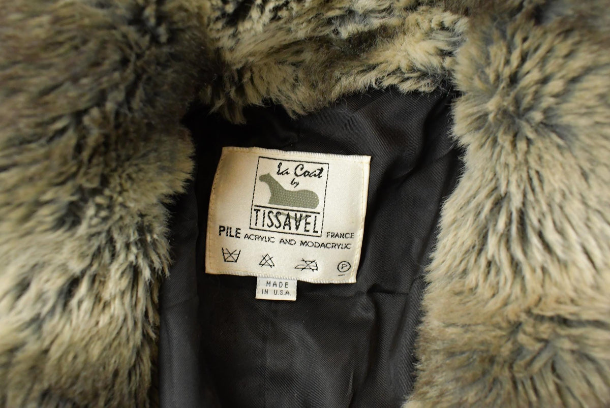 Vintage 1980s Tissavel Faux Fur Modacrylic Jacket Coat Women's 2XL from propervintagecanada