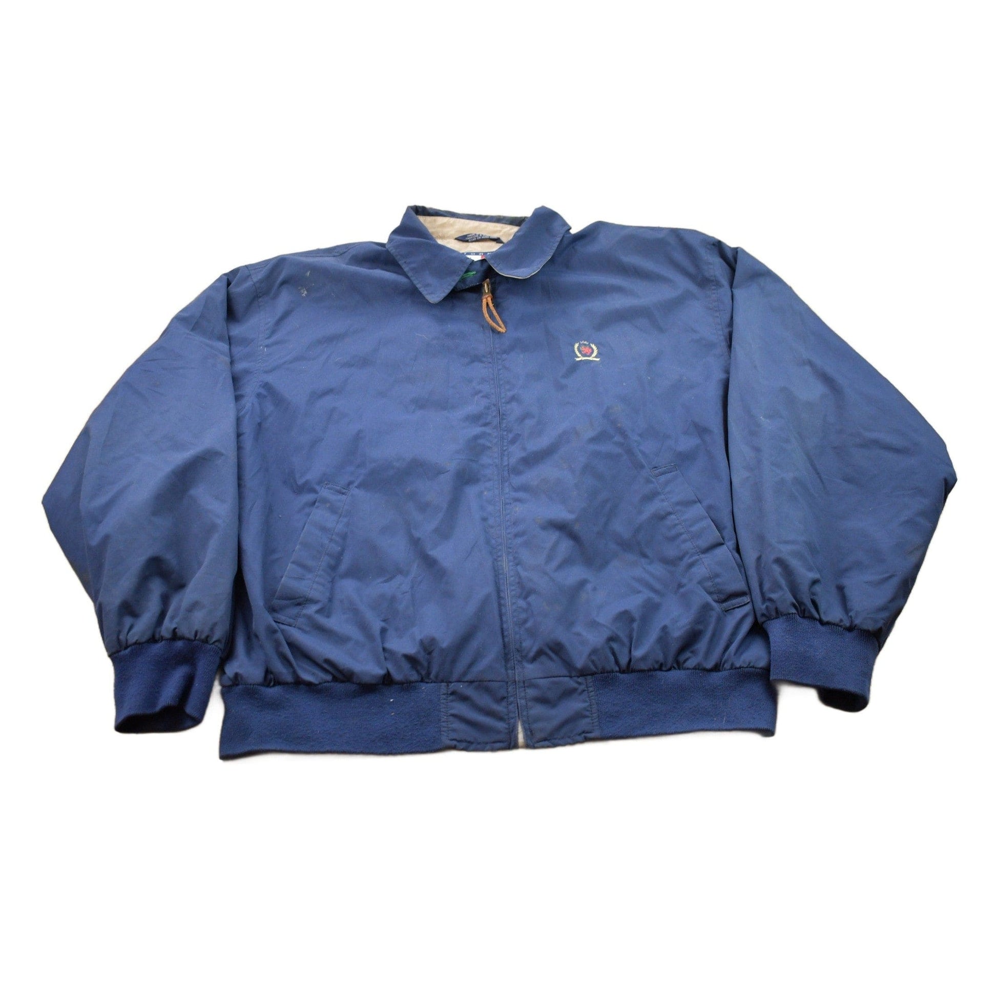 Vintage 1980s Tommy Hilfiger Embroidered Full Zip Golf Jacket Men's Large from propervintagecanada