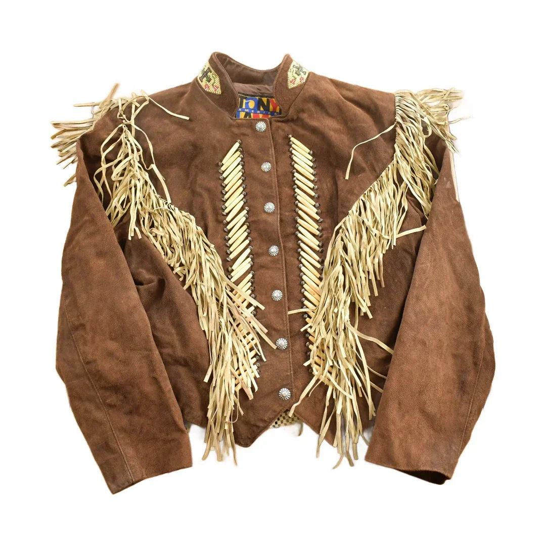 Vintage 1980s Tony Lama Americana Suede Fringe Jacket from propervintagecanada