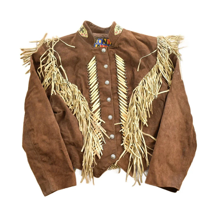 Vintage 1980s Tony Lama Americana Suede Fringe Jacket from propervintagecanada