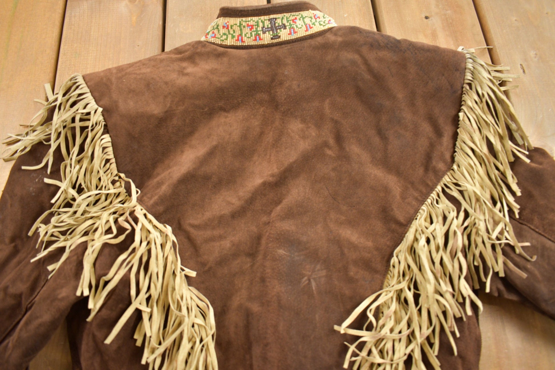 Vintage 1980s Tony Lama Americana Suede Fringe Jacket from propervintagecanada