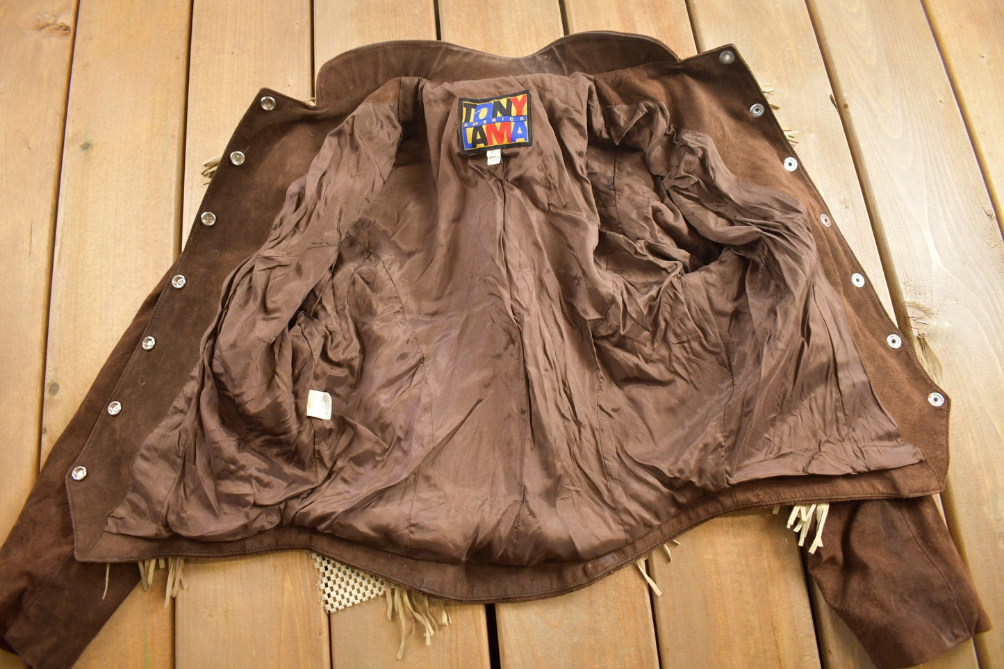 Vintage 1980s Tony Lama Americana Suede Fringe Jacket from propervintagecanada