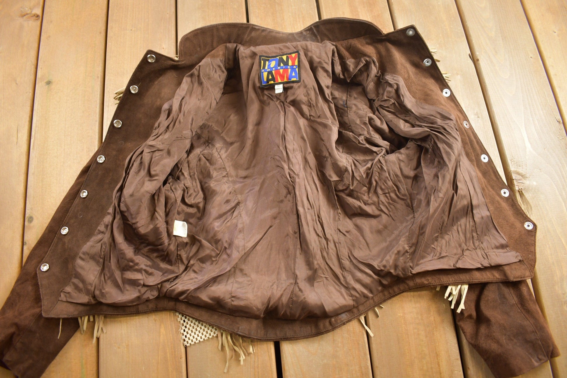 Vintage 1980s Tony Lama Americana Suede Fringe Jacket from propervintagecanada