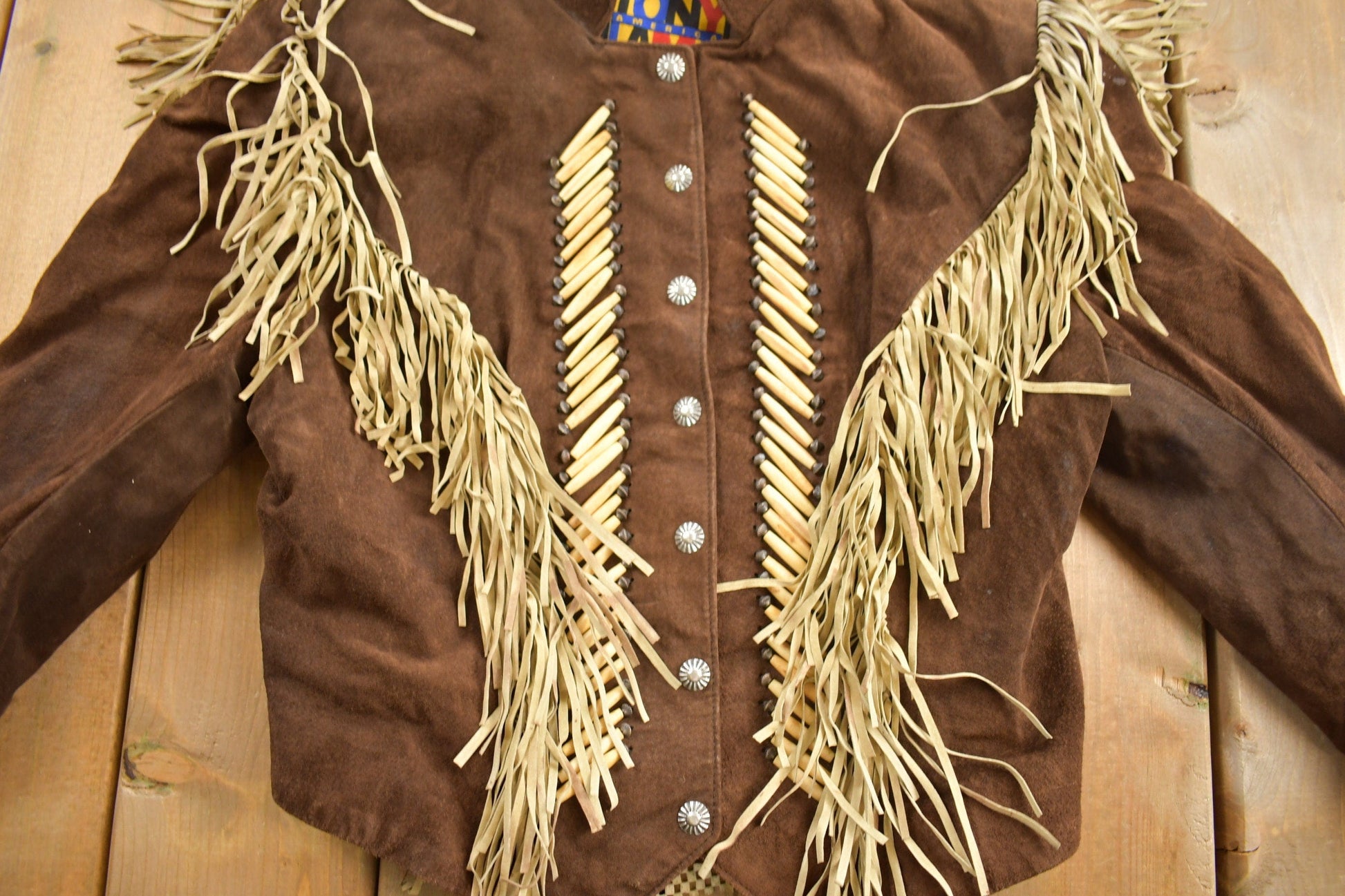 Vintage 1980s Tony Lama Americana Suede Fringe Jacket from propervintagecanada