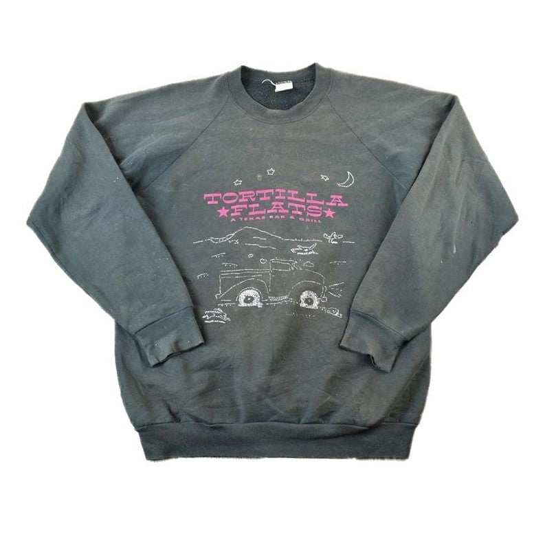 Vintage 1980s Tortilla Flats Texas Bar & Grill Souvenir Crewneck Sweatshirt Men's XL from propervintagecanada