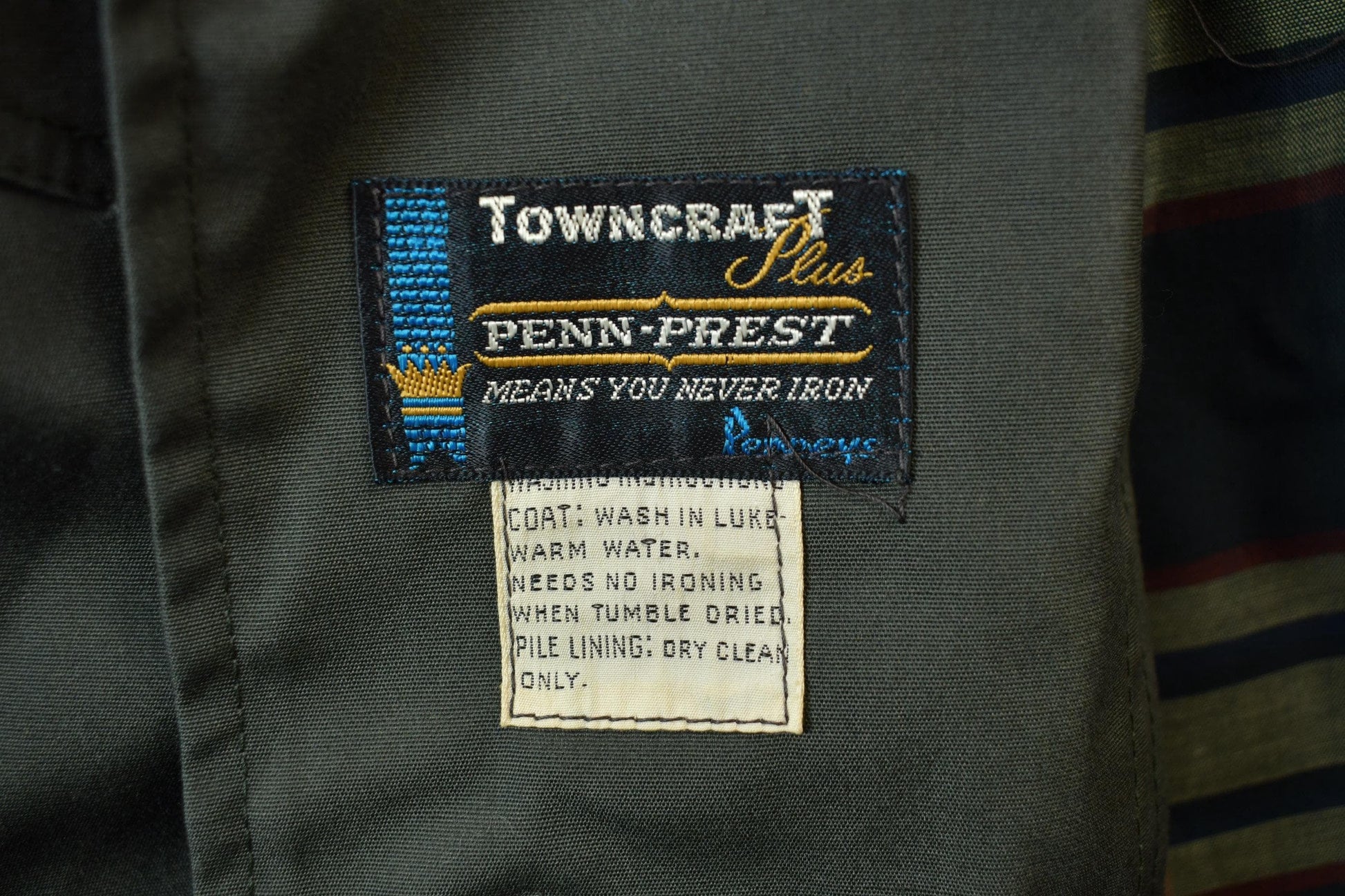 Vintage 1980s TownCraft Full Length Wool Trench Coat Men's Large from propervintagecanada