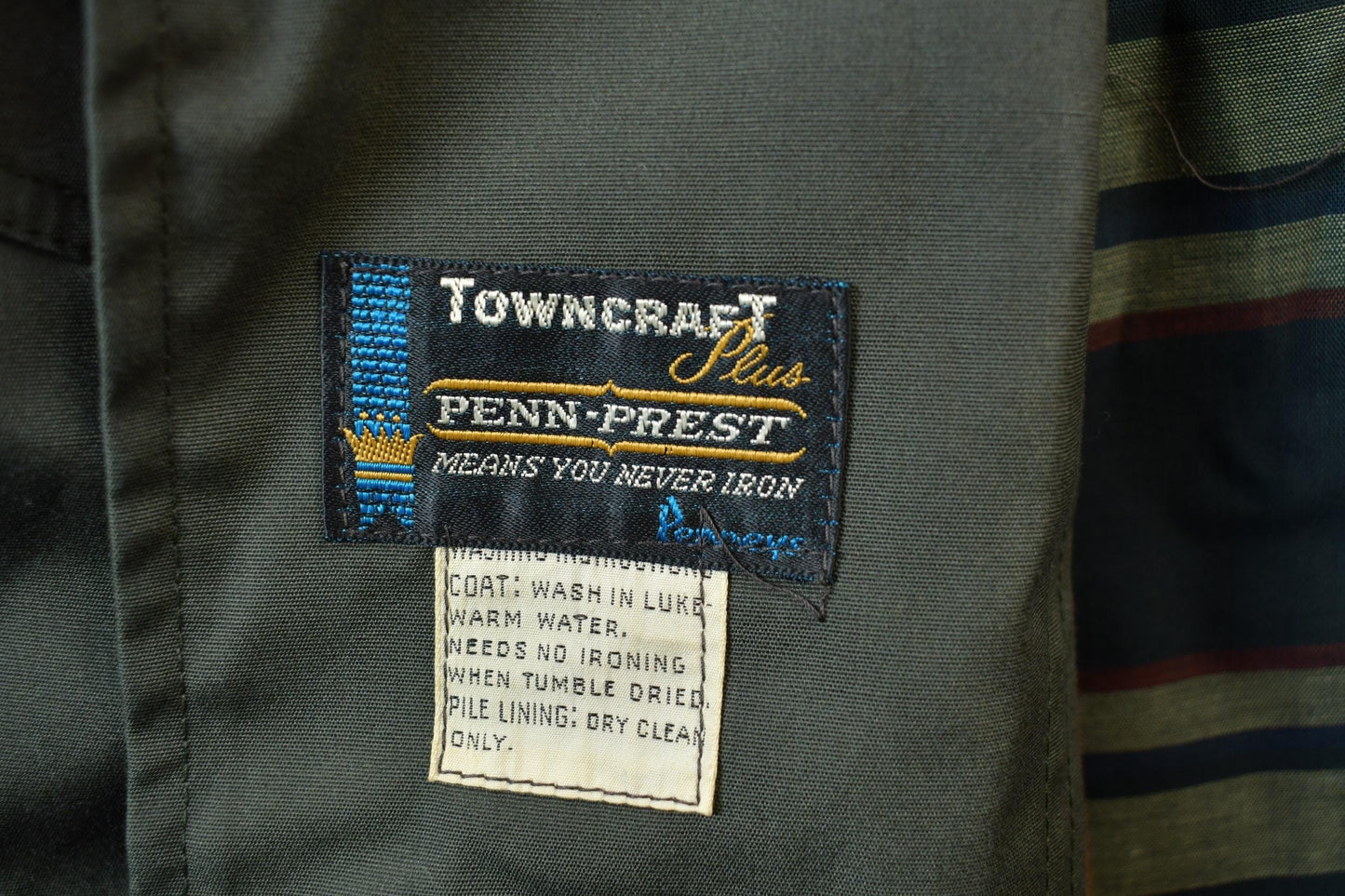 Vintage 1980s TownCraft Full Length Wool Trench Coat Men's Large from propervintagecanada