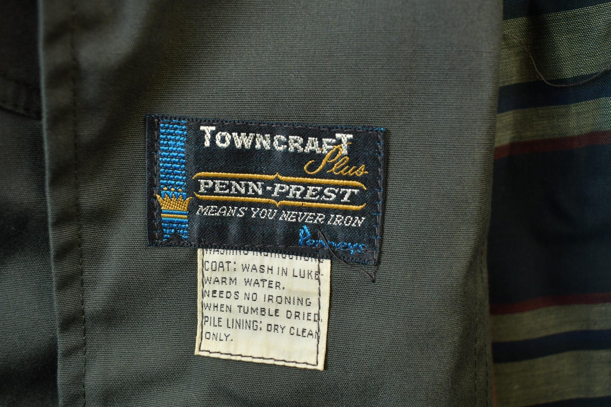 Vintage 1980s TownCraft Full Length Wool Trench Coat Men's Large from propervintagecanada