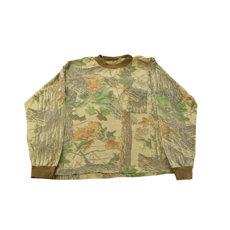 Vintage 1980s Tree Camo Long Sleeve T-Shirt Men's XL from propervintagecanada