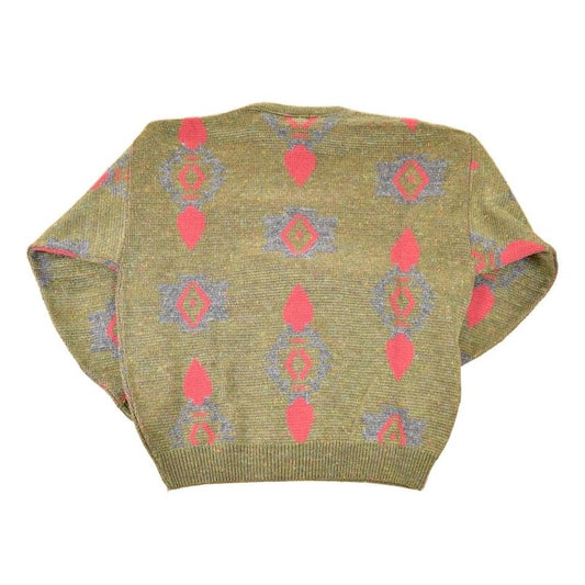 Vintage 1980s Trent Abstract Knit Crewneck Sweater Men's XL from propervintagecanada