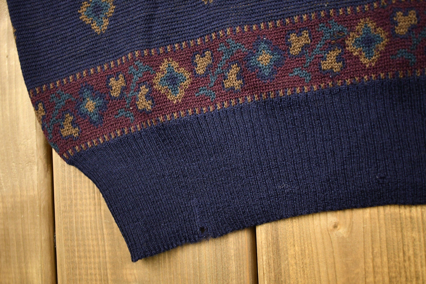 Vintage 1980s Tricots St. Raphael Pure New Wool Knitted V Neck Sweater Men's Medium from propervintagecanada