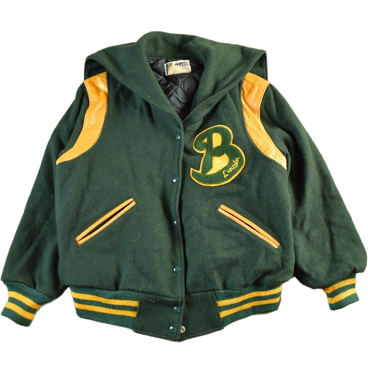 Vintage 1980s Trophy Jackets Lincoln Bears Collegiate Wool Letterman Varsity Jacket Youth XL from propervintagecanada