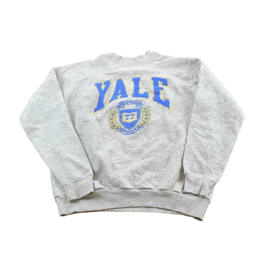 Vintage 1980s Tultex Yale University Crewneck Raglan Sweatshirt Men's L from propervintagecanada