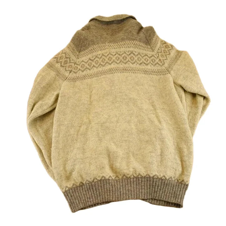 Vintage 1980s Tundra AOP Wool Knit Full Zip Sweater Men's M from propervintagecanada