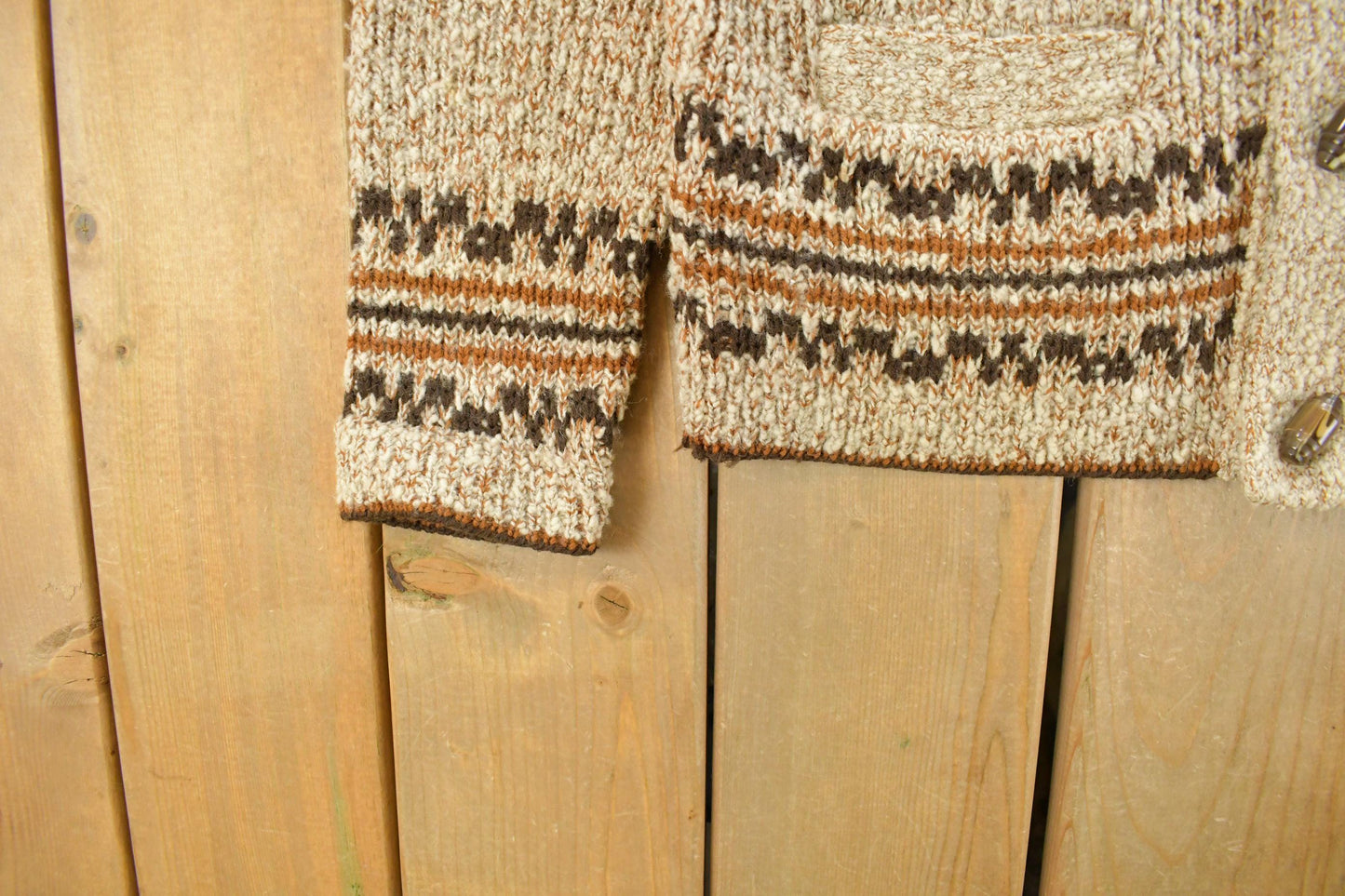 Vintage 1980s Tundra Wool Knit Cardigan Sweater Men's Medium from propervintagecanada
