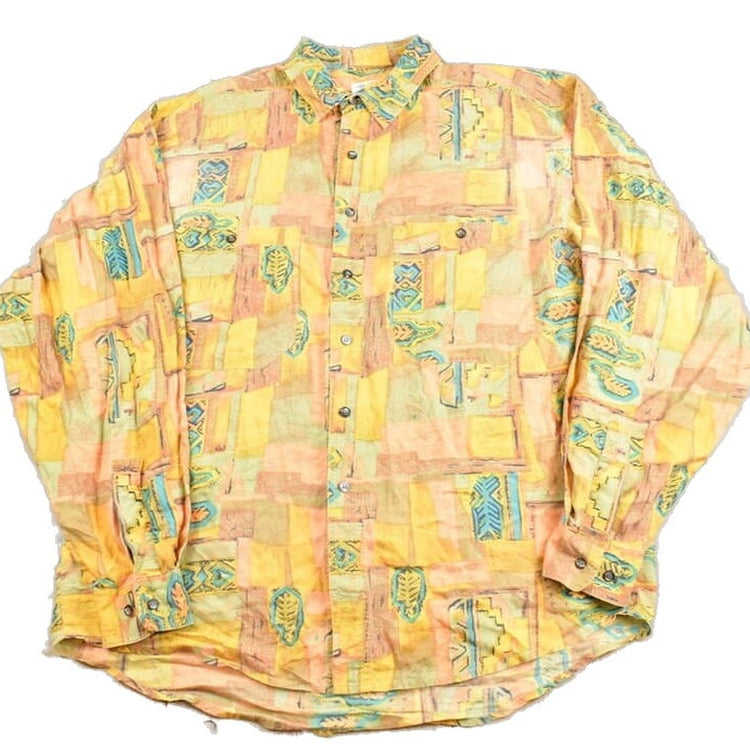 Vintage 1980s Tussah Silk Button Up Shirt Men's XL from propervintagecanada