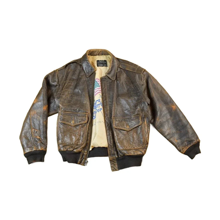 Vintage 1980s Type A2 Avirex Leather Us Army Air Forces Flight Jacket Men's Large from propervintagecanada