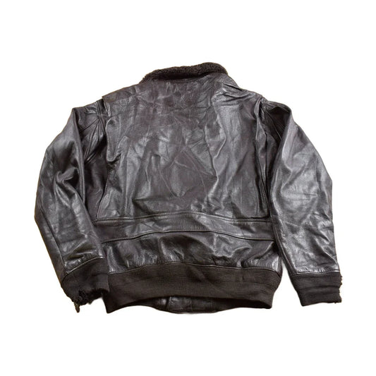 Vintage 1980s Type G-1 Leather Flight Jacket Men's Large from propervintagecanada
