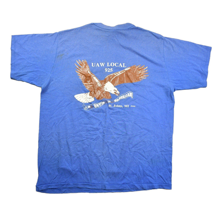 Vintage 1980s UAW Local 925 St Johns Graphic T Shirt Men's Large from propervintagecanada