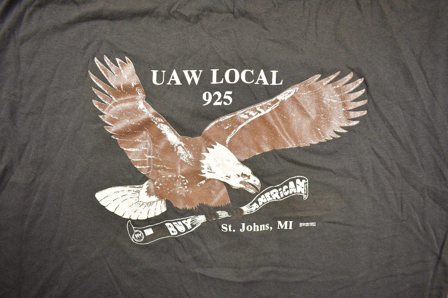 Vintage 1980s UAW Local 925 St Johns Graphic T Shirt Men's XL from propervintagecanada