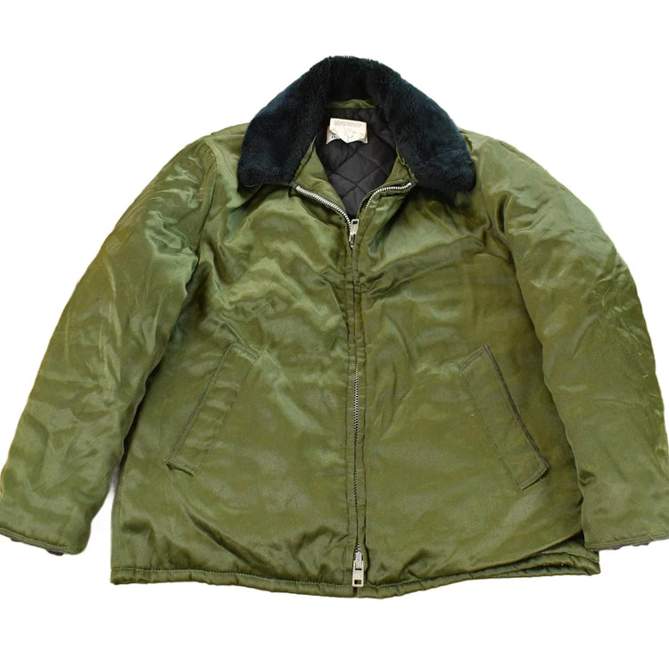 Vintage 1980s Uniforms Unlimited Sherpa Collar Flight Jacket Men's Medium / 80s True Vintage Workwear / Aviation from propervintagecanada