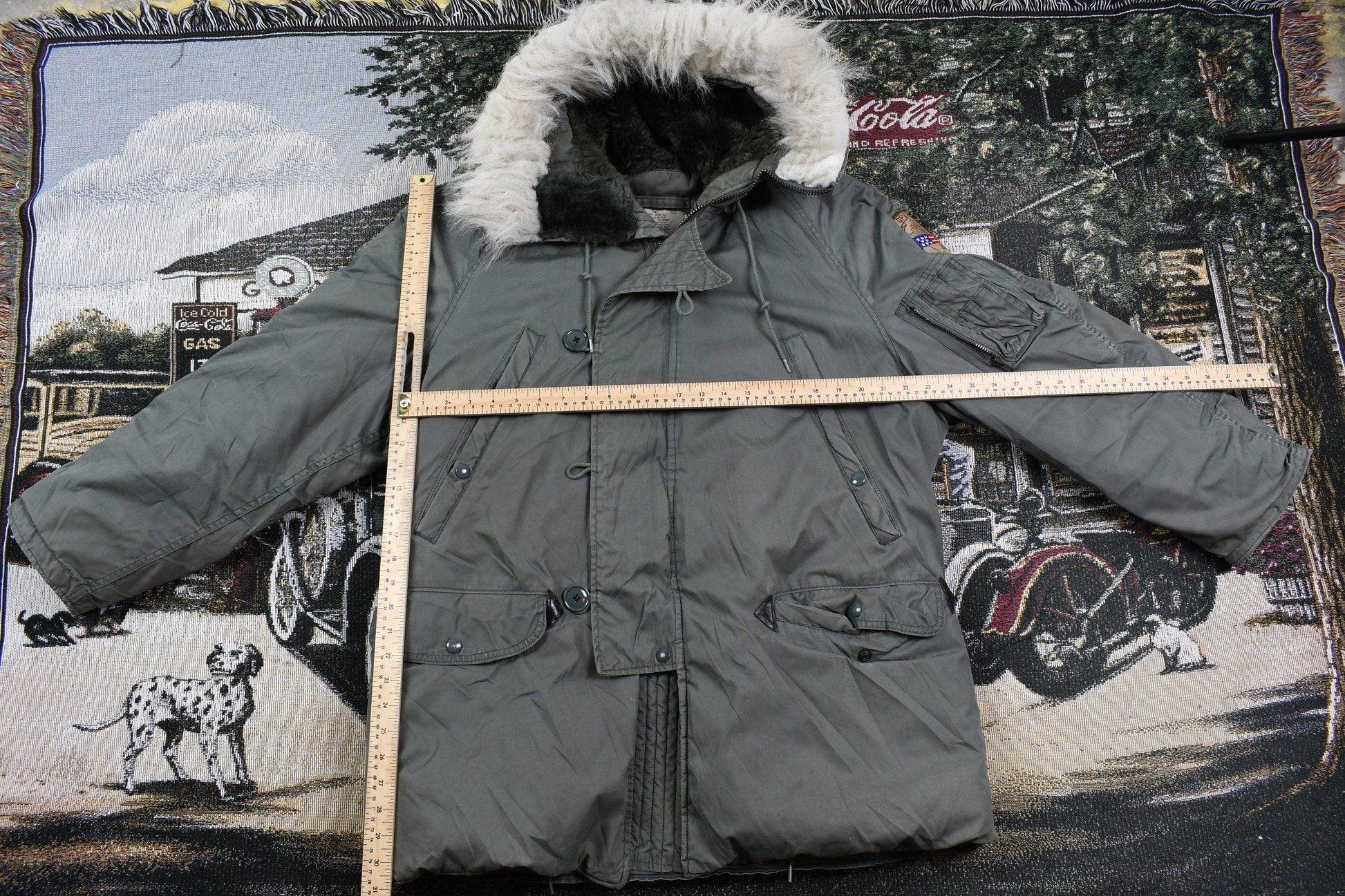 Vintage 1980s United States Army Operation Desert Shield Full Zip Parka Jacket Men's M from propervintagecanada