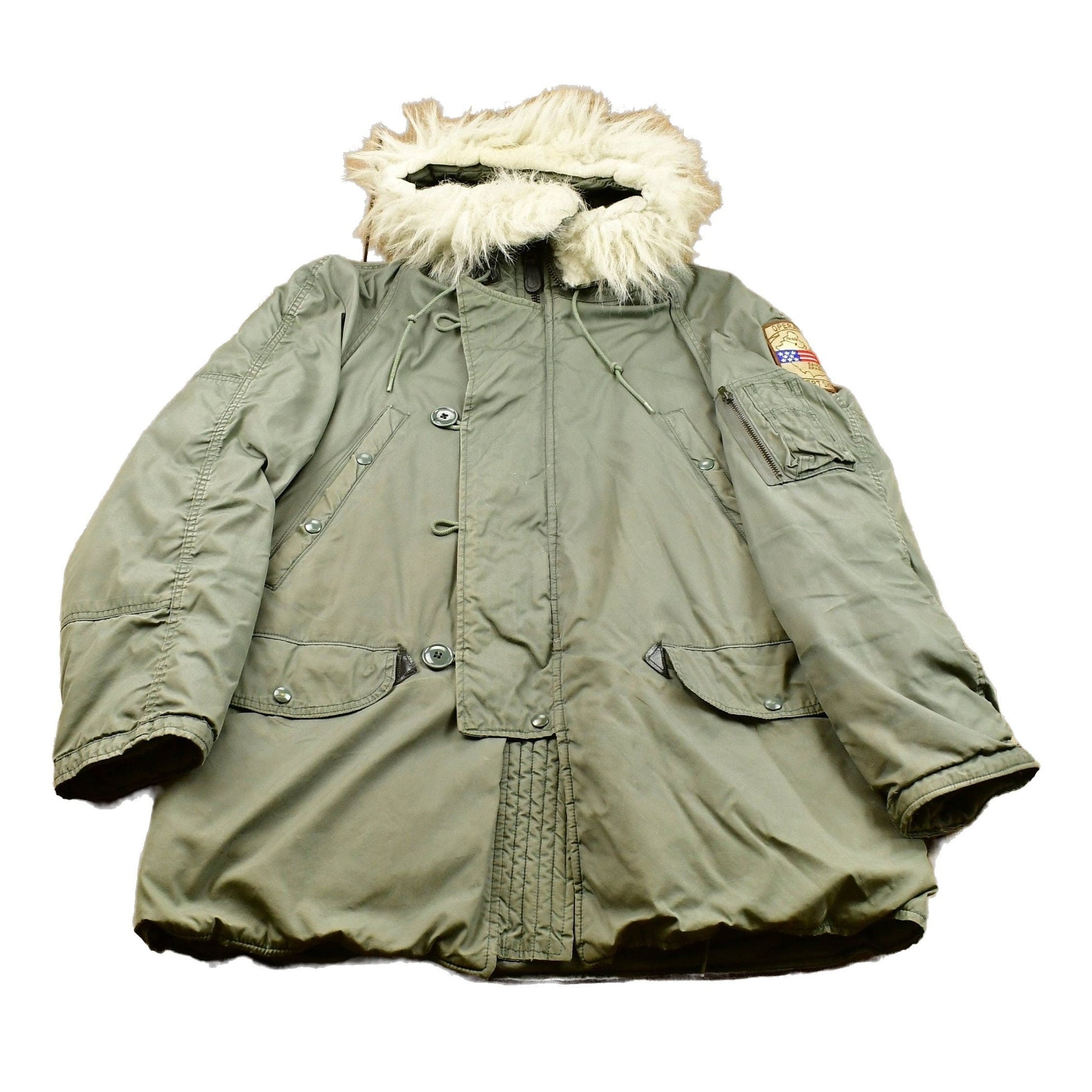 Vintage 1980s United States Army Operation Desert Shield Full Zip Parka Jacket Men's M from propervintagecanada