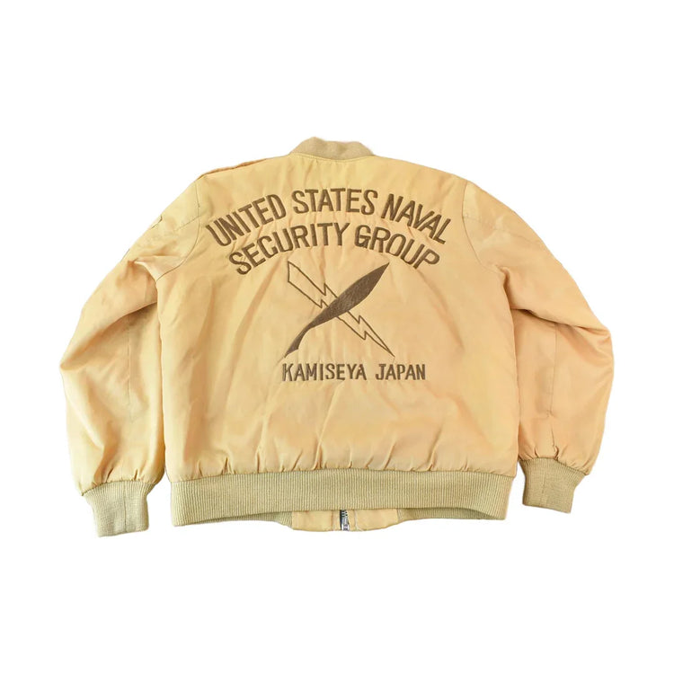 Vintage 1980s United States naval Security Group Kamiseya Japan Souvenir Bomber from propervintagecanada