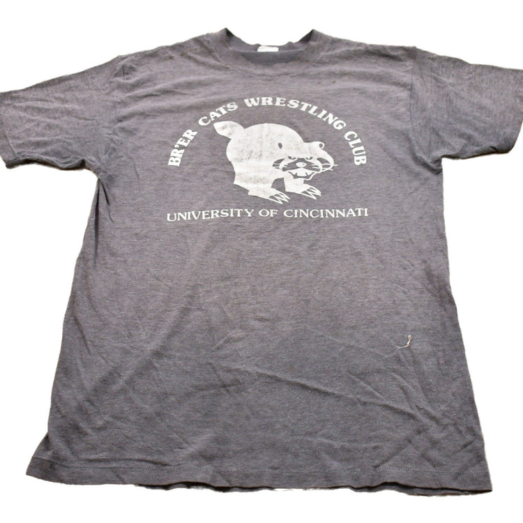 Vintage 1980s University of Cincinnati Wrestling Club Collegiate T-Shirt Men's Small from propervintagecanada
