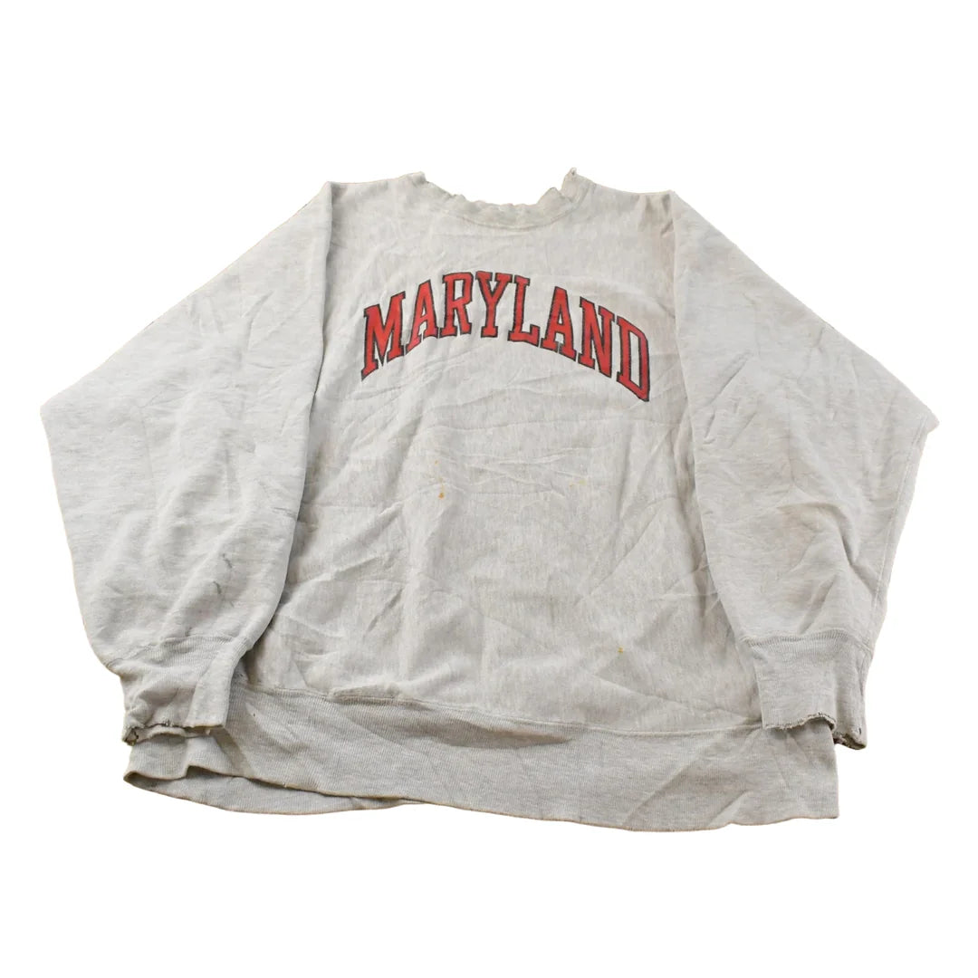 Vintage 1980s University Of Maryland Champion Reverse Weave Crewneck Sweatshirt Men's 2XL from propervintagecanada