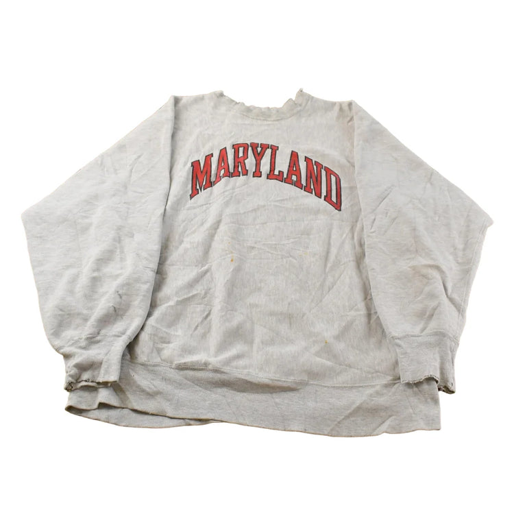 Vintage 1980s University Of Maryland Champion Reverse Weave Crewneck Sweatshirt Men's 2XL from propervintagecanada