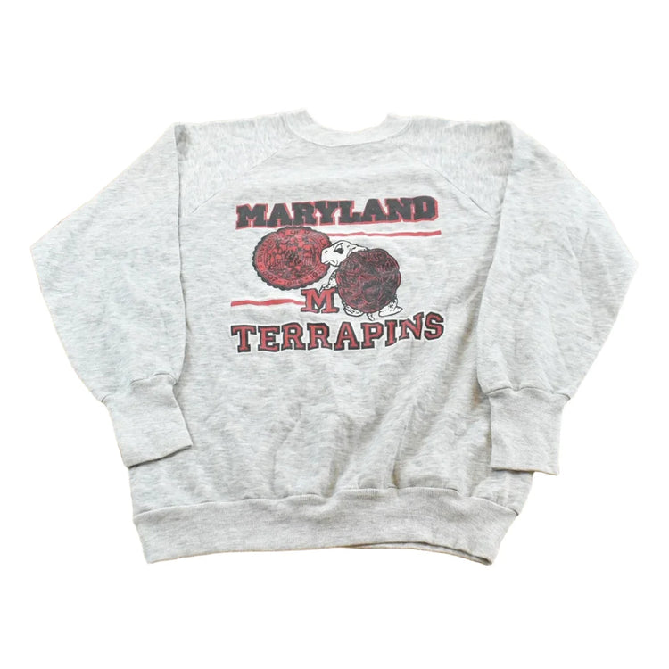 Vintage 1980s University Of Maryland Terrapins Collegiate Crewneck Raglan Sweatshirt Men's M from propervintagecanada