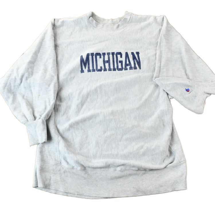 Vintage 1980s University Of Michigan Champion Reverse Weave Warmup Crewneck Men's Large from propervintagecanada