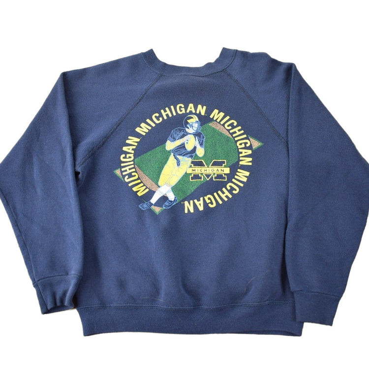 Vintage 1980s University Of Michigan Collegiate Football Crewneck Youth Large from propervintagecanada