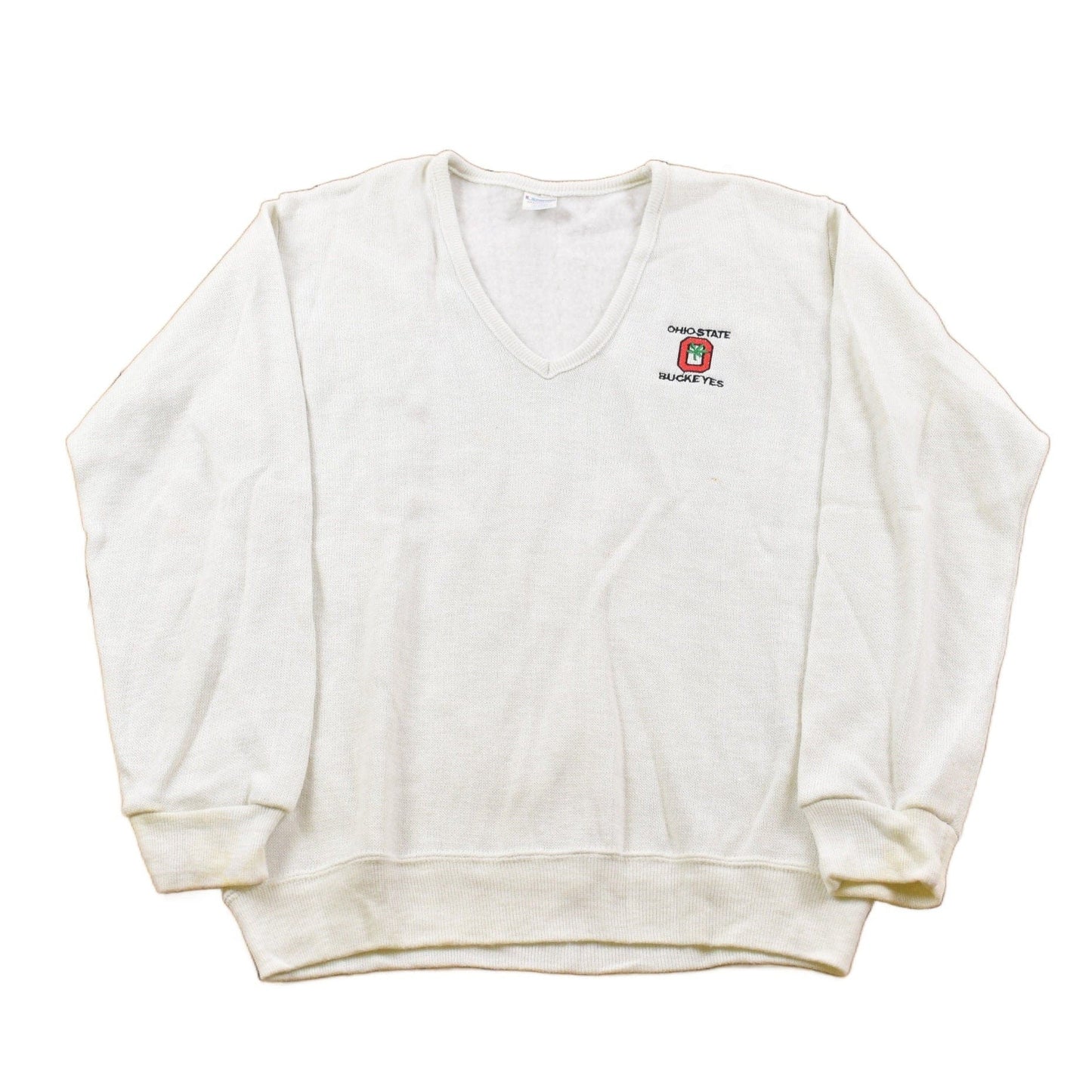 Vintage 1980s University of Ohio State Champion V-Neck Knit Crewneck Men's Medium from propervintagecanada