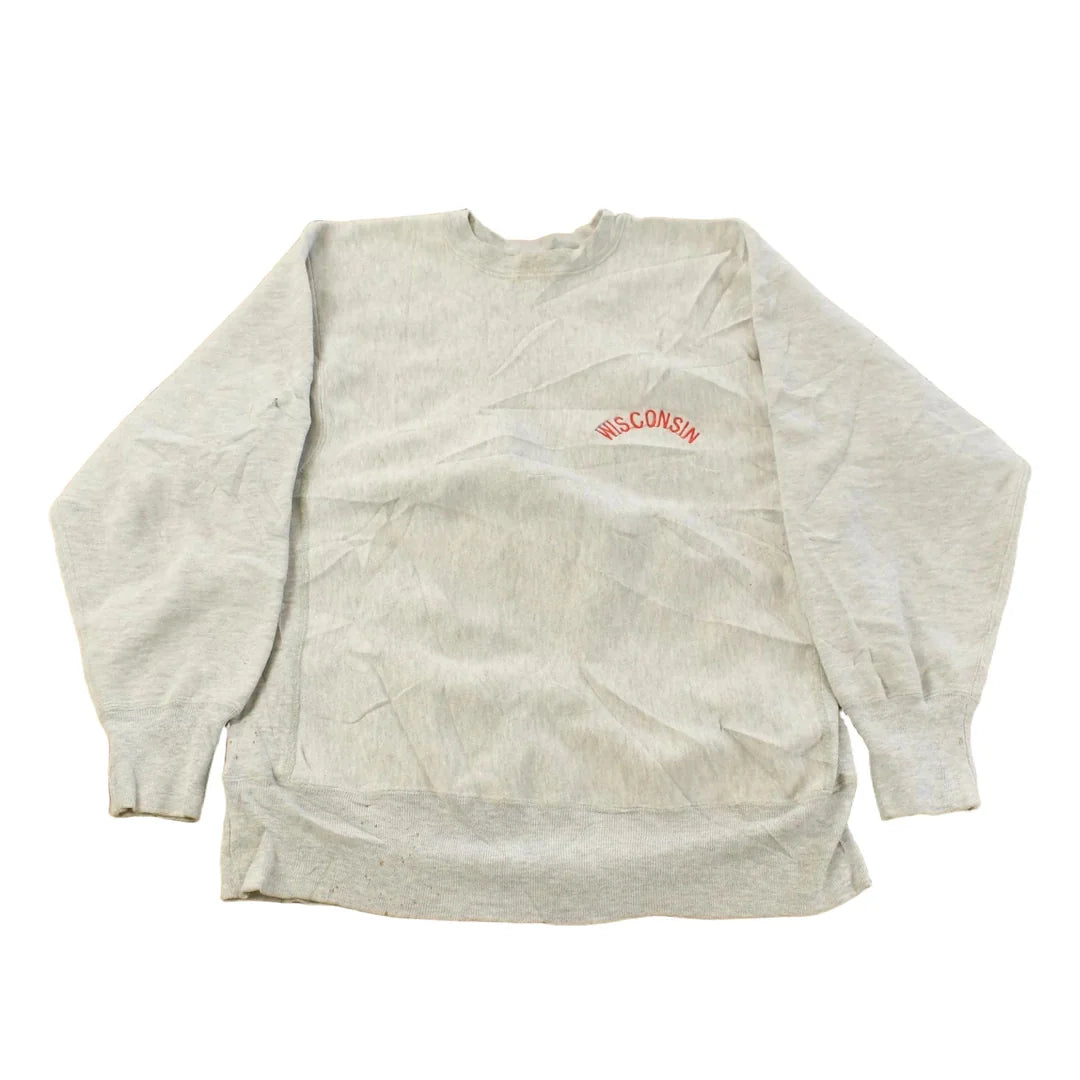 Vintage 1980s University of Wisconsin Badgers Champion Reverse Weave Crewneck Sweatshirt Men's L from propervintagecanada