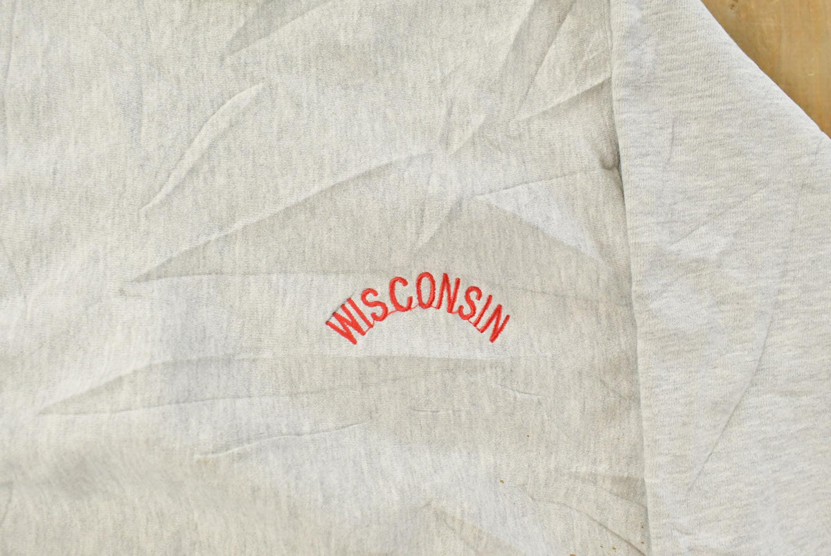 Vintage 1980s University of Wisconsin Badgers Champion Reverse Weave Crewneck Sweatshirt Men's L from propervintagecanada