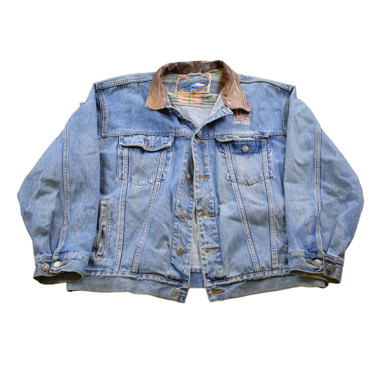 Vintage 1980s Upstream Kellogg's Denim Jean Jacket Men's XL from propervintagecanada