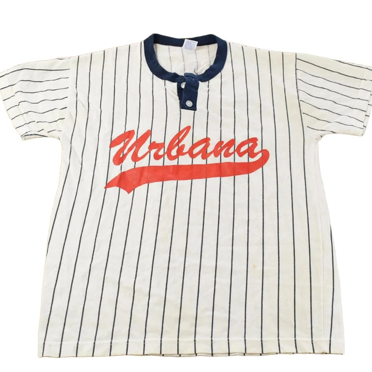 Vintage 1980s Urbana Russell Athletic Baseball Henley T-Shirt Men's Medium from propervintagecanada