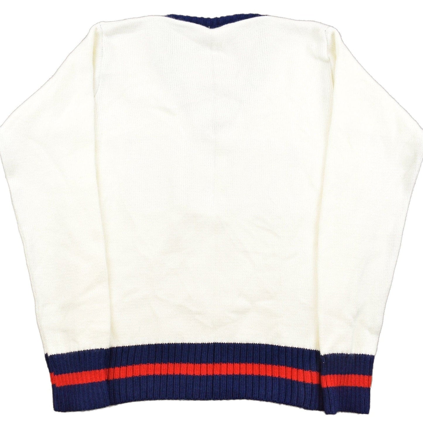 Vintage 1980s Varsity Sweater 'NHS' Knit V-Neck Sweater Men's Small from propervintagecanada