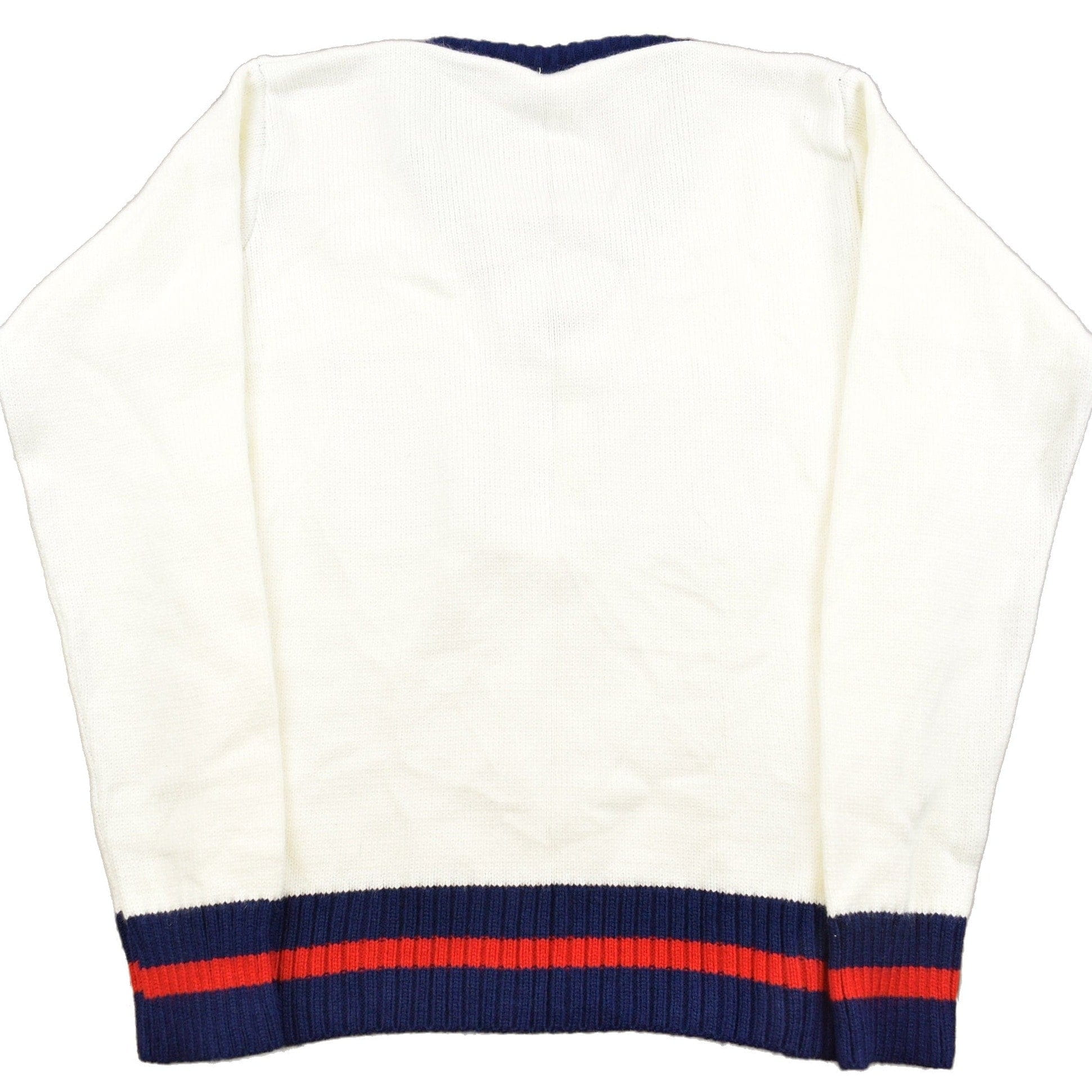 Vintage 1980s Varsity Sweater 'NHS' Knit V-Neck Sweater Men's Small from propervintagecanada